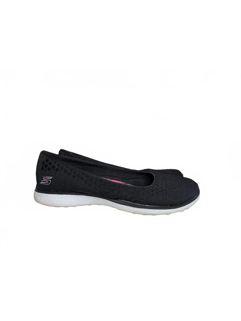Skechers Microburst Black Slip-On Flats with Air-Cooled Memory Foam Insole 10
